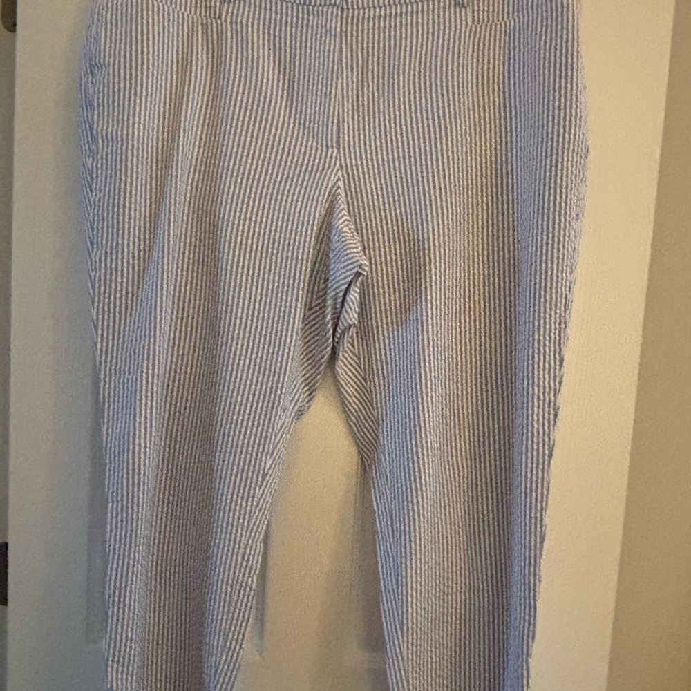 Talbots Blue and White Sear Sucker Chinos